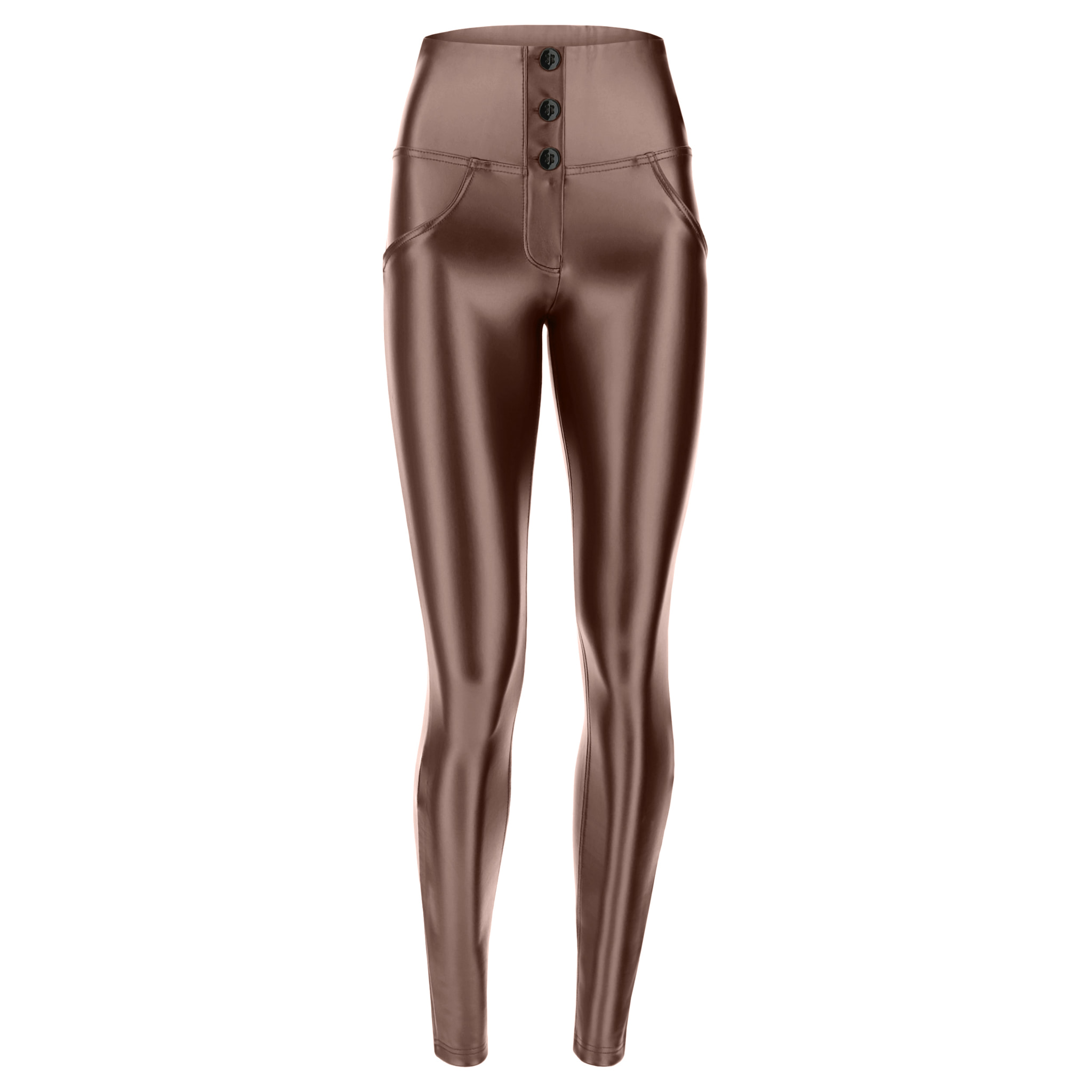 Pantaloni WR.UP® skinny vita alta similpelle metallizzata