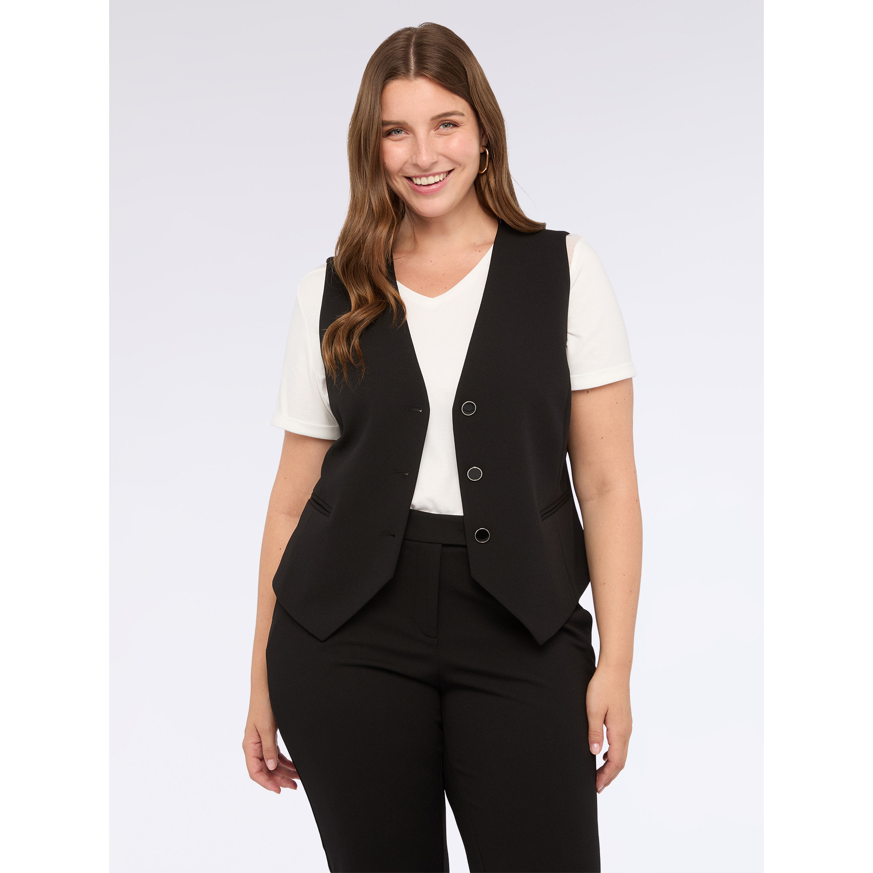 Fiorella Rubino - Gilet in tessuto stretch - Nero