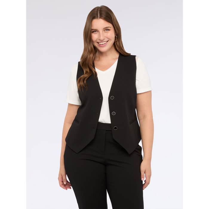 Fiorella Rubino - Gilet in tessuto stretch - Nero