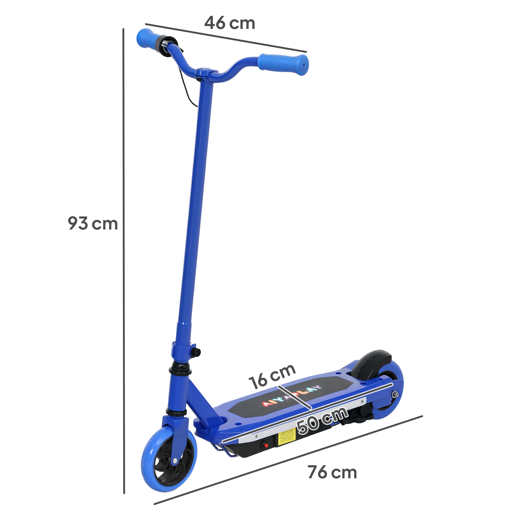 Patinete Eléctrico para Niños de 6-14 Años Patín Eléctrico Max. 10 km/h Motor 80 W Autonomía Máxima 8 km Patinete Eléctrico Infantil con Luces LED Freno Posterior Azul