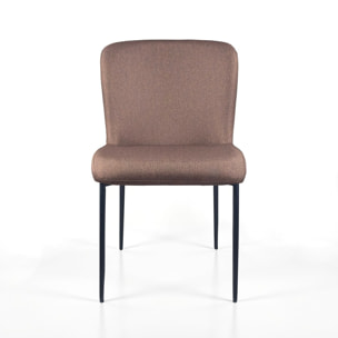 Lot de 2 chaises de salle à manger Tomasucci TRYUN, en tissu, marron, 59 × 49 × 82 cm