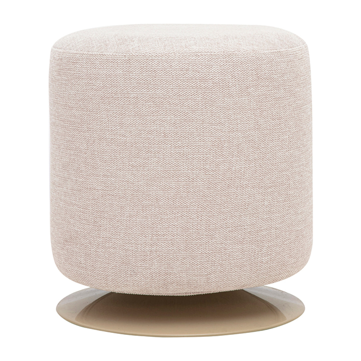 Pouf rond pivotant en tissu effet velours texturé beige et métal D39.5 cm VOLNAY