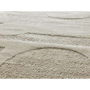 VERONA Alfombra geomÃ©trica con relieve en color crema, varias medidas disponibles.