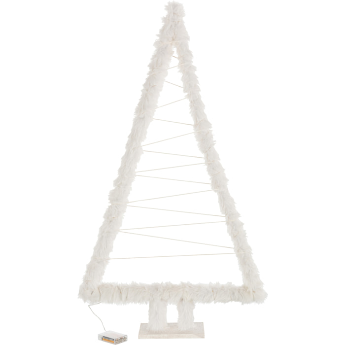 J-Line décoration sapin de Noël Corde - imitation fourrure/bois - blanc - large