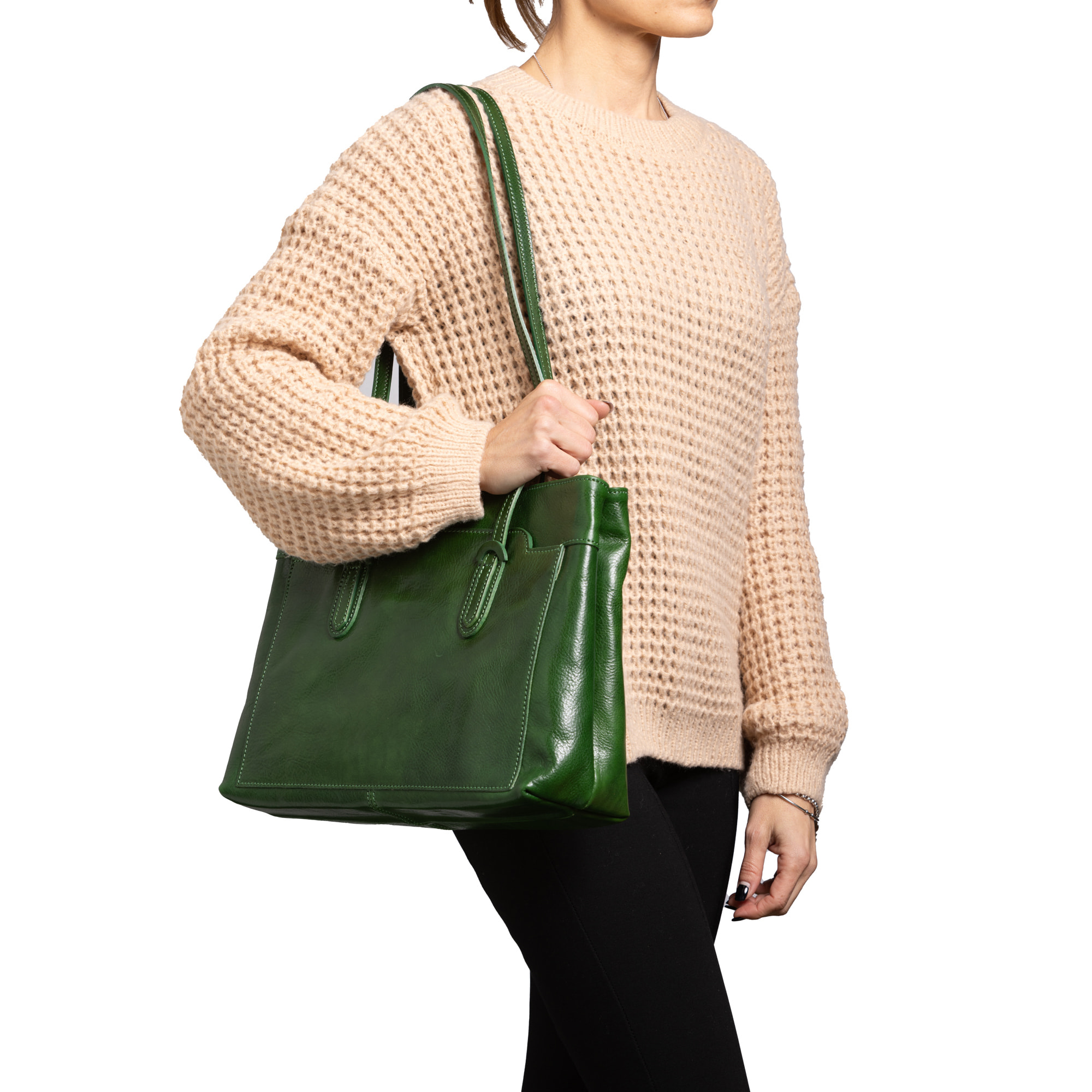 Borsa a spalla  da donna In Vera pelle Made in Italy 35x26x12 cm