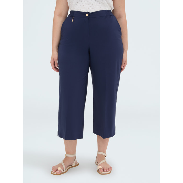 Fiorella Rubino - Pantaloni cropped leggeri - Blu
