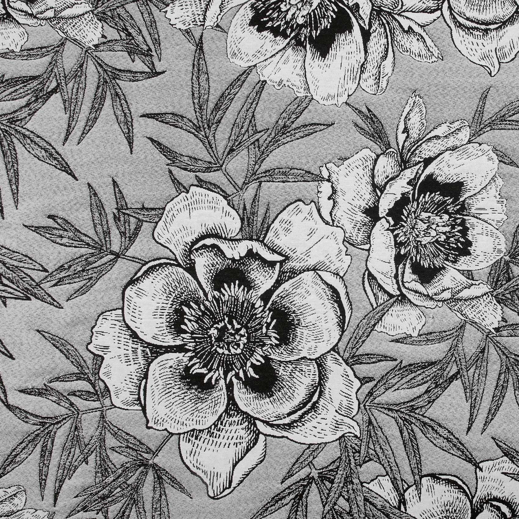 Tissu d'ameublement aux impressions florales - Gris Perle