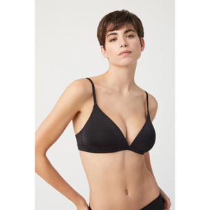 Reggiseno imbottito senza ferretto nero, coppa B