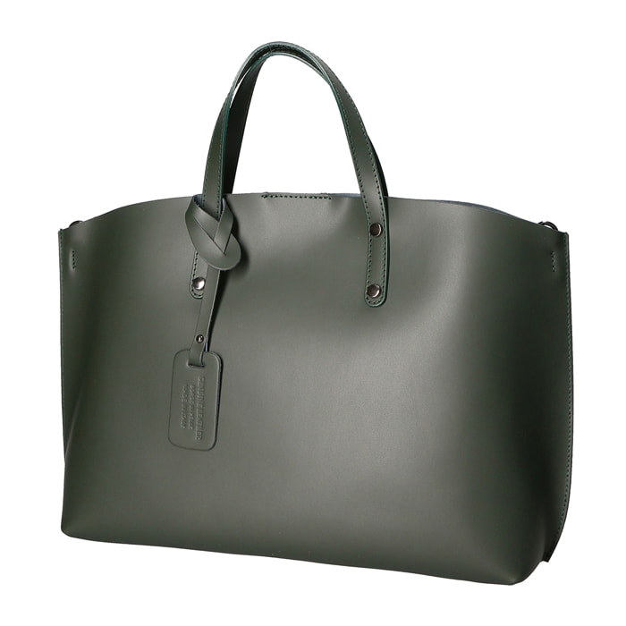 Borsa a spalla da donna In Vera pelle Made in Italy 48x31x11 cm