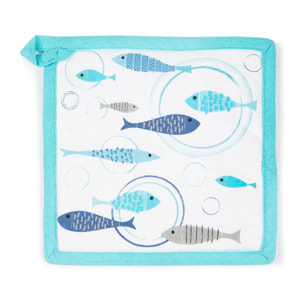 Set Torchon, Manique et Gant de Cuisine Excelsa – North Sea, Coton Multicolore