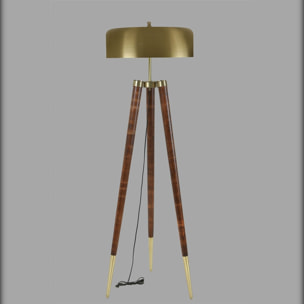 Lámpara de pie - Oro Nogal, 48x48x165