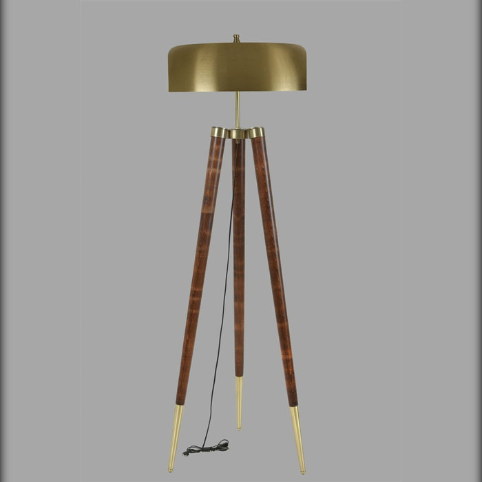 Lámpara de pie - Oro Nogal, 48x48x165