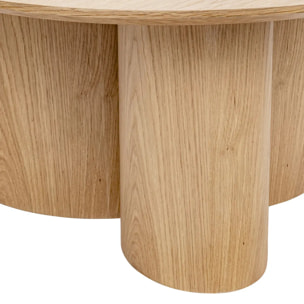 Table basse Aliona bois naturel D80cm