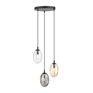 Lampada a sospensione Astral con paralumi in vetro mix
