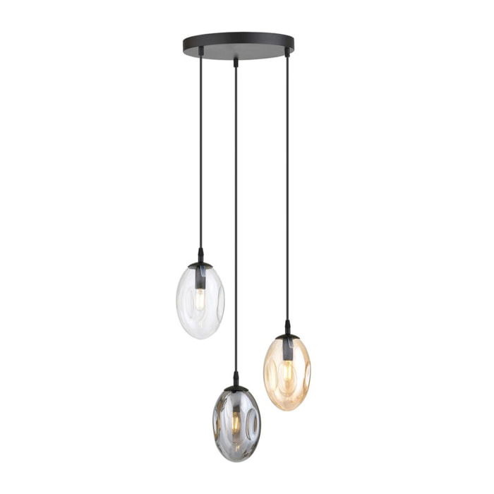 Lampada a sospensione Astral con paralumi in vetro mix