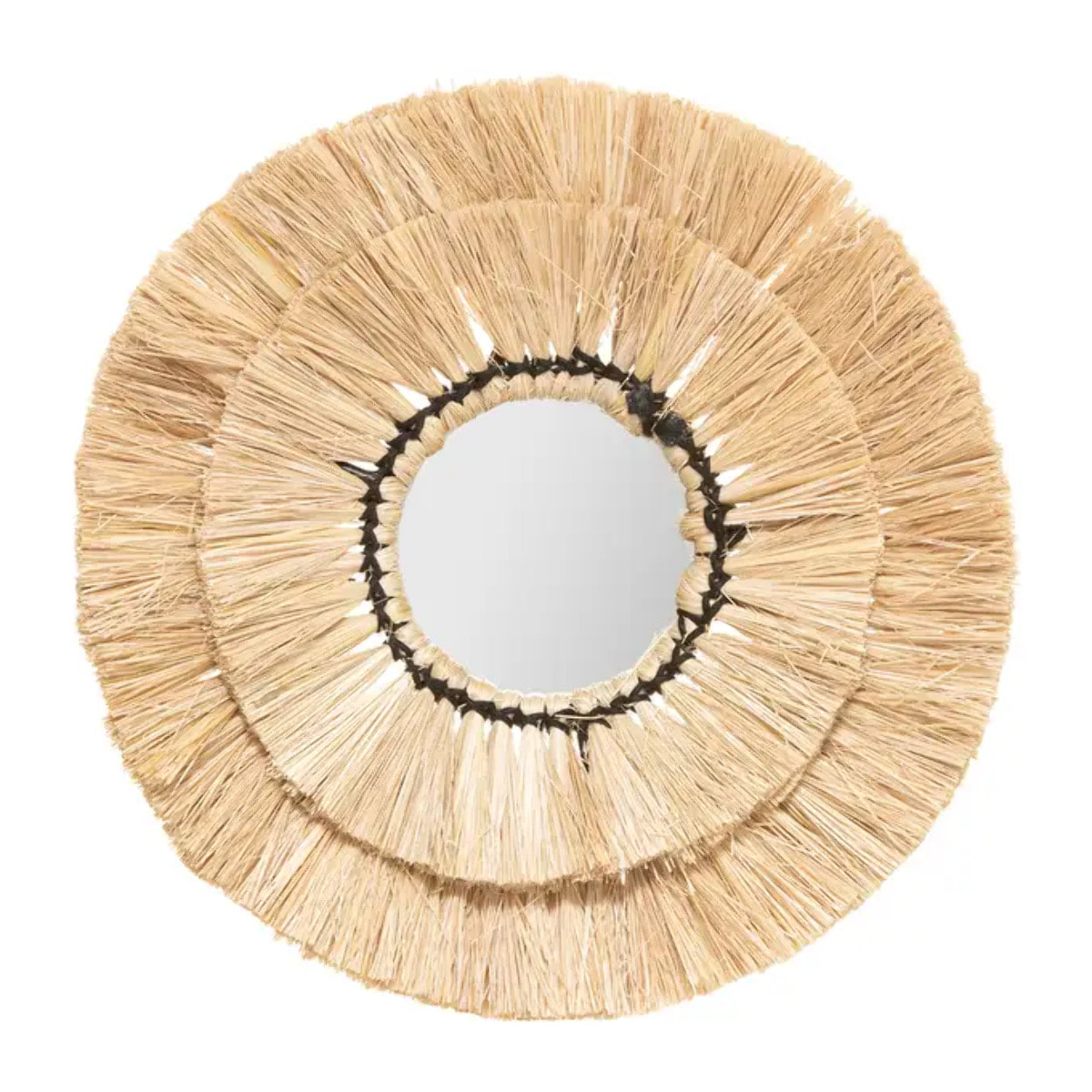 3 miroirs "Alba" Raphia D20/30/40cm