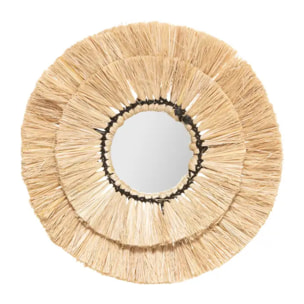 3 miroirs "Alba" Raphia D20/30/40cm
