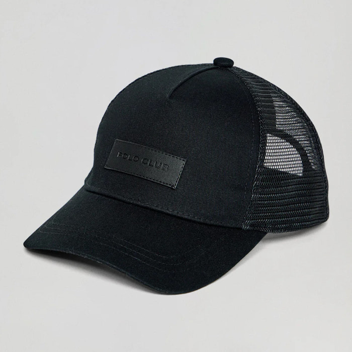 Gorra Brooklyn negra con detalle de piel sintética Polo Club