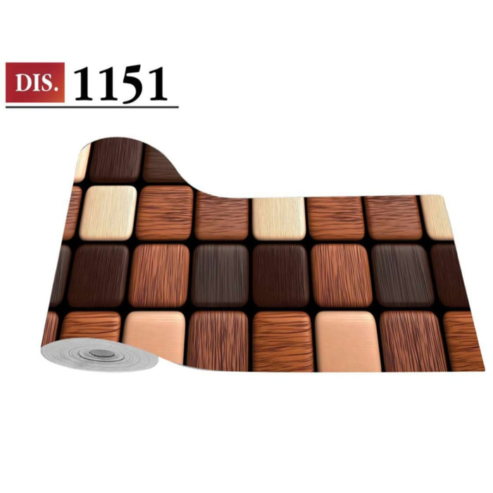 CASSESE HOME Passatoia/Tappeto Bordato in Poliestere con Retro Antiscivolo in PVC Made in Italy_Dec.1151