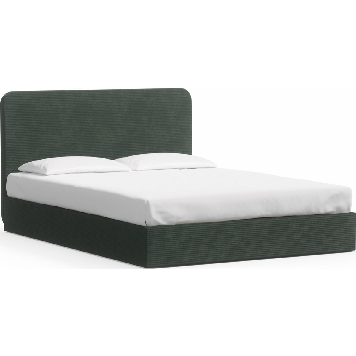 Lit adulte en velours côtelé avec tête de lit - ENZO