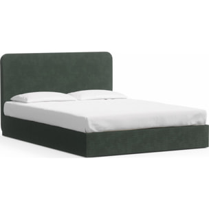 Lit adulte en velours côtelé avec tête de lit - ENZO