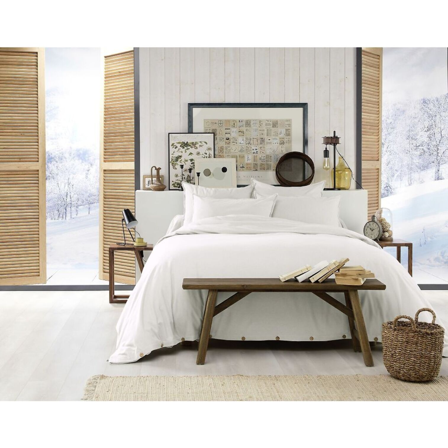 Housse de couette 100% flanelle blanc