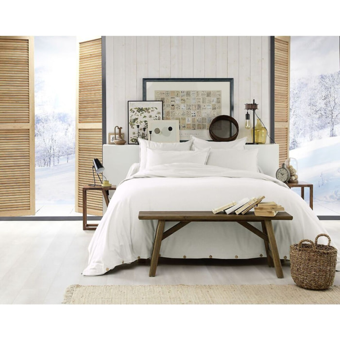 Housse de couette 100% flanelle blanc