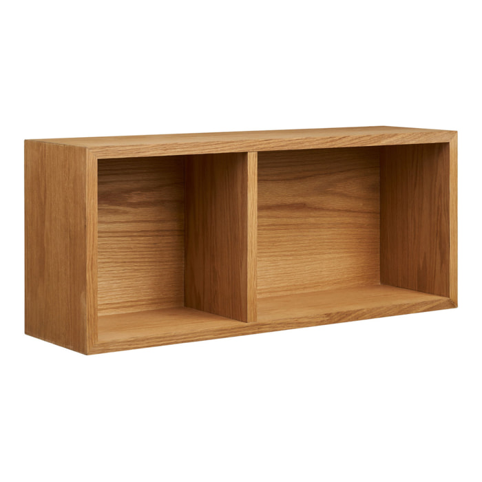 Mensola da parete Oshawa in impiallacciatura rovere naturale 71x20x30 cm