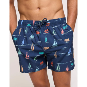 Bañador Estampado Azul Marino - Laumi