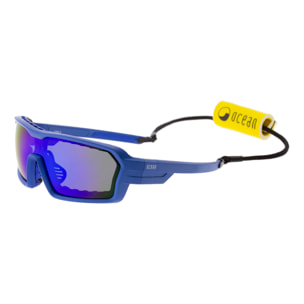 Gafas de deportes acuáticos OCEAN CHAMELEON - Azul mate / Revo azul con plaquetas puntas y espuma azules con correa azul