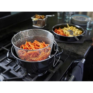 Friteuse BAUMALU email noire avec couvercle