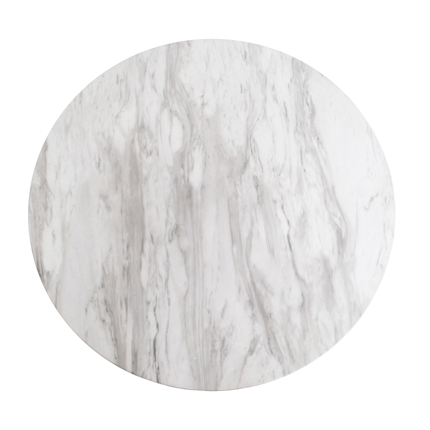 Valverde - table basse ronde - effet marbre - noir - 70 cm - Blanc / Noir