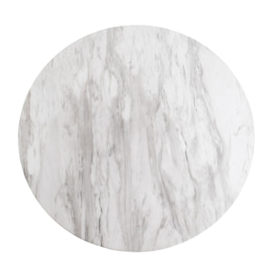 Valverde - table basse ronde - effet marbre - noir - 70 cm - Blanc / Noir