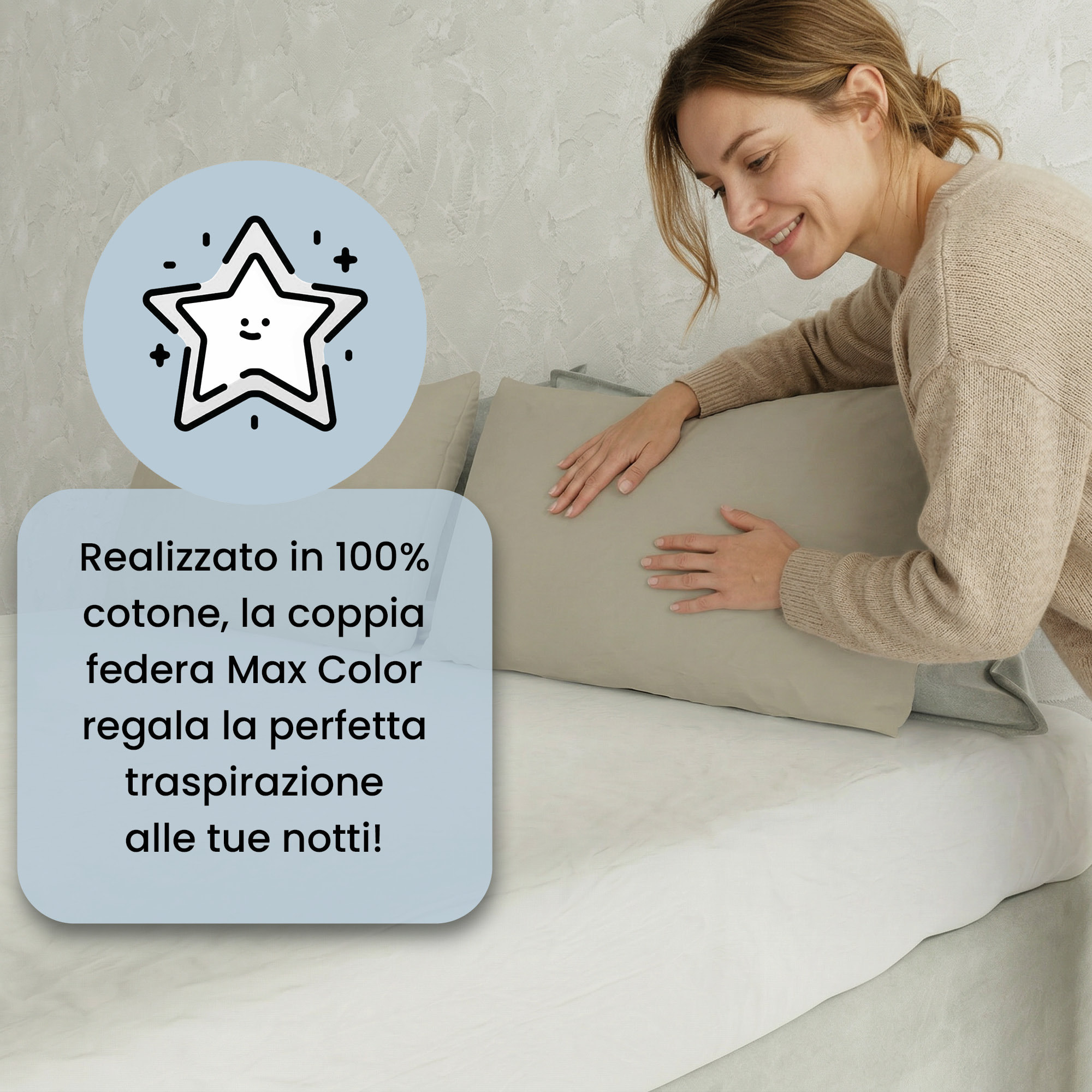 COPPIA FEDERE MAX COLOR, 100% Cotone, Made in Italy - TORTORA