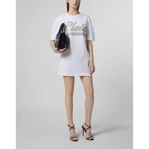 PHILIPP PLEIN Open Back T-Shirt Dress Strass Signature