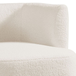 Poltrona design in tessuto teddy 75x70x68 cm crema - Seattle