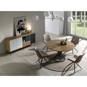 Mesa auxiliar – Roble y negro