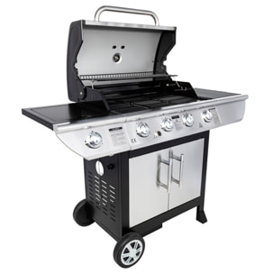 Barbecue au gaz BRISBANE - 4 brûleurs 14kW + plaque de cuisson