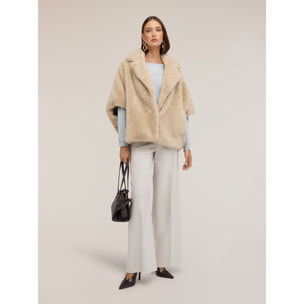 Motivi - Cappa effetto peluche con maxi collo - Beige