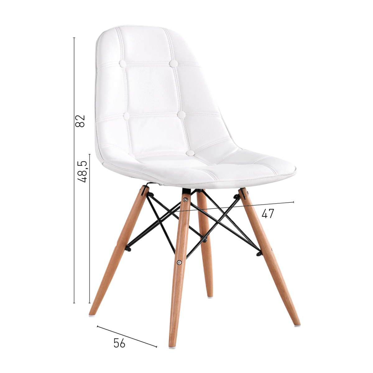 Silla Eiffel Capitoné White