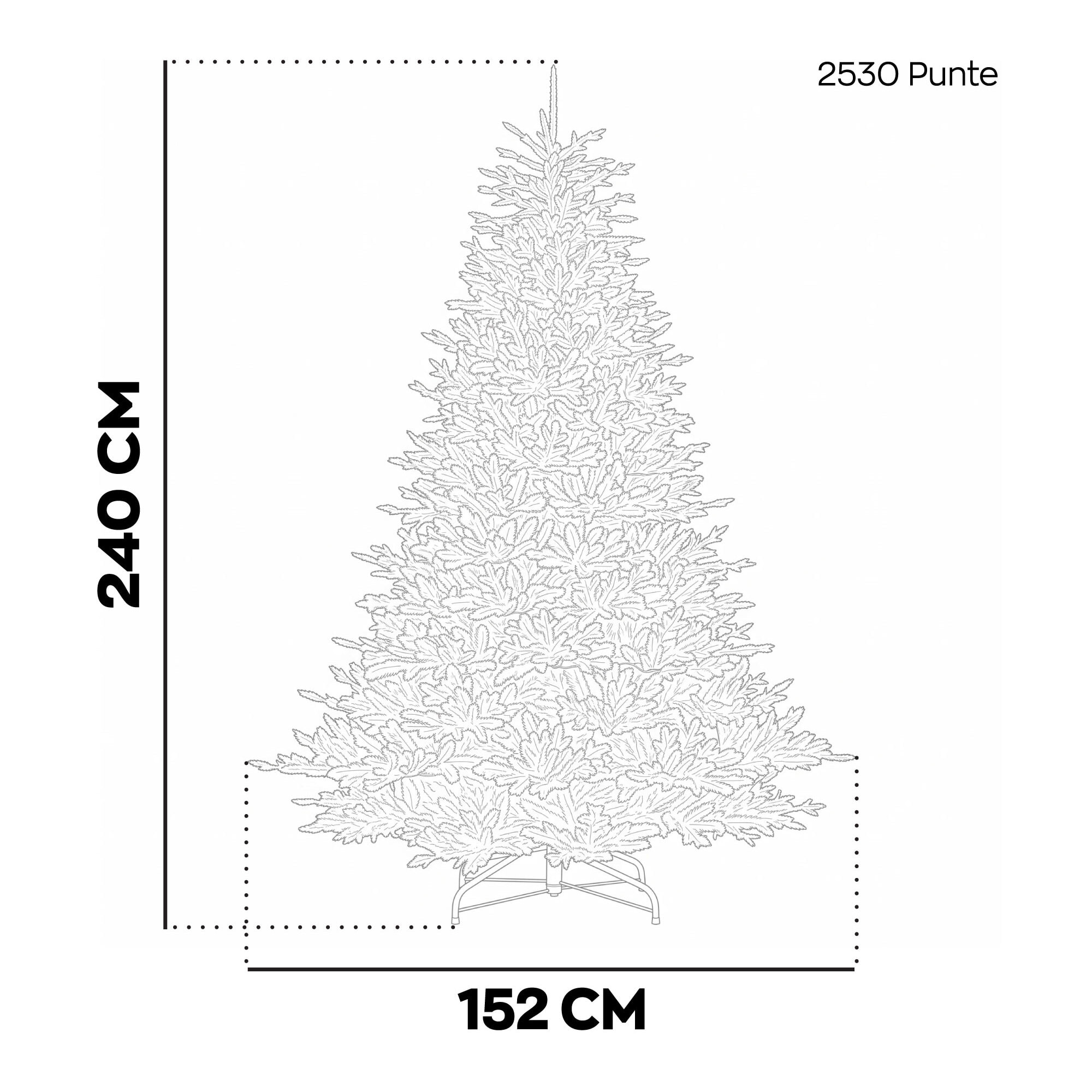 Cometa - Albero di Natale con 700 luci LED in PE e PVC Ø152x240 cm 2530 Punte