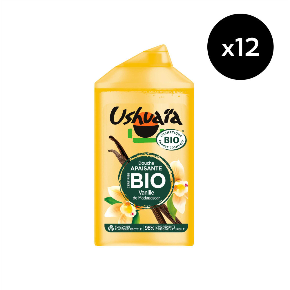 Lot de 12 - Ushuaïa Douche Apaisante Certifiée Bio Vanille de Madagascar 250ml