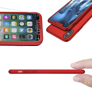 Carcasa full cover y cristal templado para iPhone X