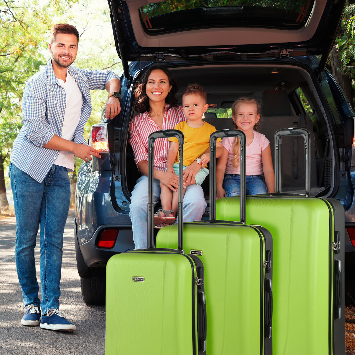 Maleta Itaca Tiber Set De 3 Unidades Pistacho-Antracita