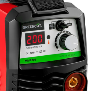 Soldador Inverter DC MMA 220-240V iGBT turboventilado pantalla LCD -GREENCUT