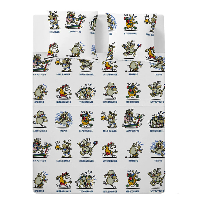 Sábana encimera Kukuxumusu Kukuxurunners - 100% algodón -