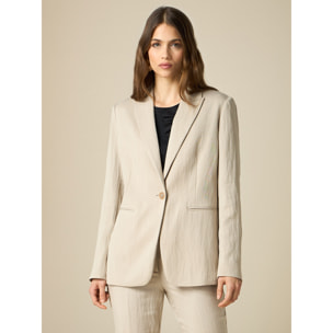 Oltre - Blazer en mezcla de tencel - Beige