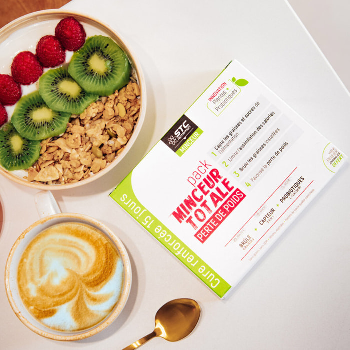 STC NUTRITION - Pack Minceur Totale - Cure Perte de Poids 3 en 1 - Brûle & Déstocke les graisses installées - Convient aux Vegan - Actifs Naturels - Sans Gluten - Pilulier offert - Lot de 3