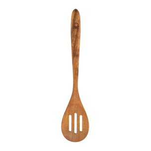 Set 3pc utensilios cocina (rasera ranurada + cucharón + cuchara ranurada) madera de acacia, Benetton