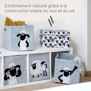 Boîte de rangement avec couvercle fond blanc Lifeney Shaun le mouton